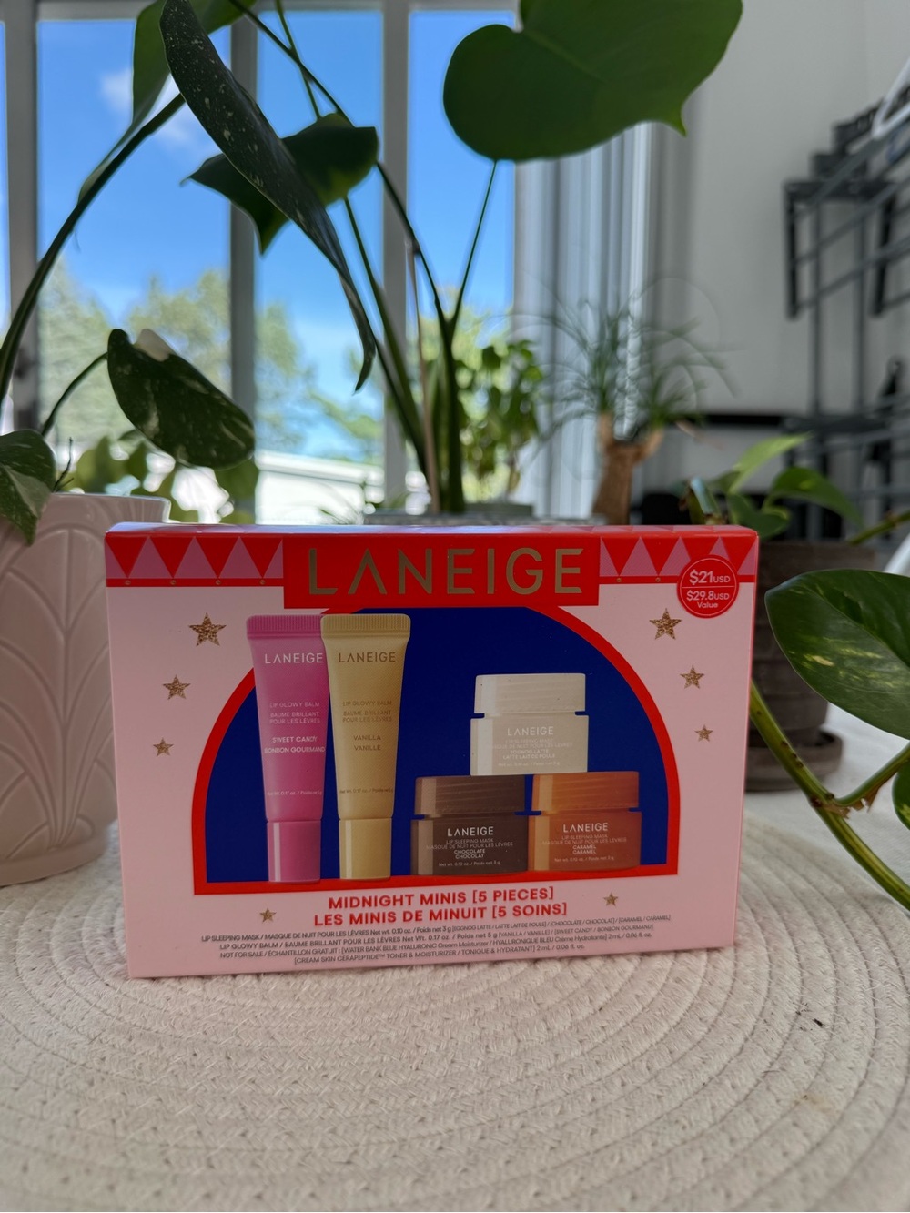 LANEIGE Pink, Gold & Blue Midnight Minis Skincare Gift Set